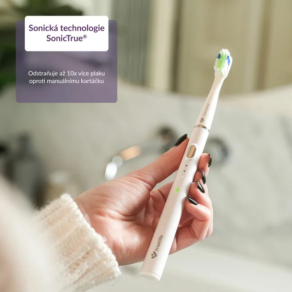 TrueLife SonicBrush Slim20 White "Poškodený obal" 1×1 ks, sonická kefka, produkt s poškodeným obalom