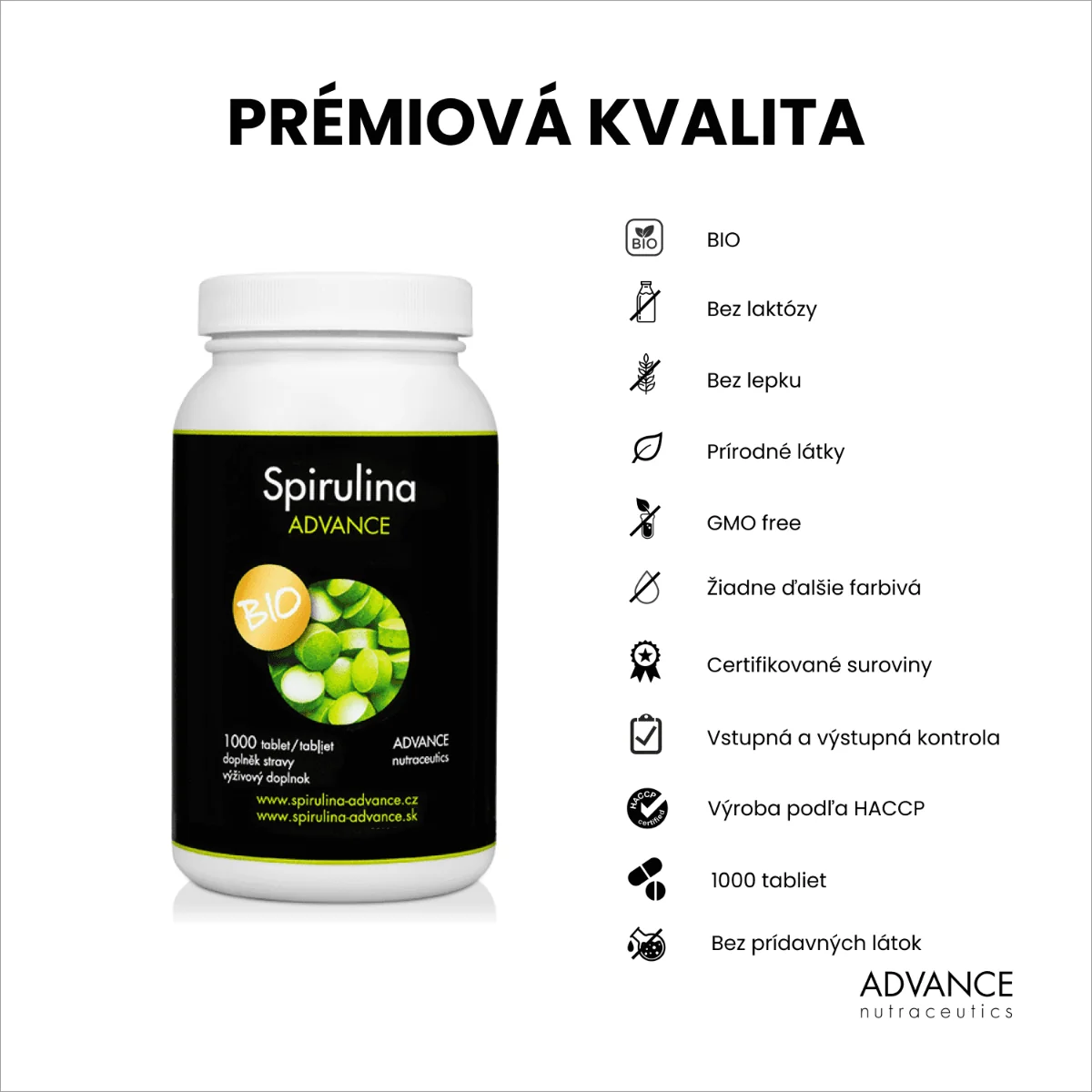 ADVANCE Spirulina 1000 tabliet 1×1000 tbl, výživový doplnok