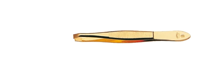 Nippes Pinzeta rovná, lomená zlátená 8 cm 1 ks