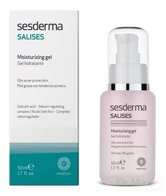 sesderma SALISES Hydratačný gél 1×50 ml, na hydratáciu a ošetrenie mastnej pokožky so sklonom k akné
