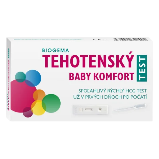 TEST TEHOT.BABY KOMFORT DOSTICKA 1KS BIOGEMA 1×1 ks, tehotenský test s pipetou
