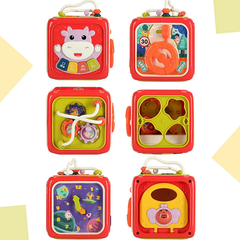 Kocka edukačná interaktívna ACTIVITY CUBE BOX 6v1 12x12x15,5cm modrá