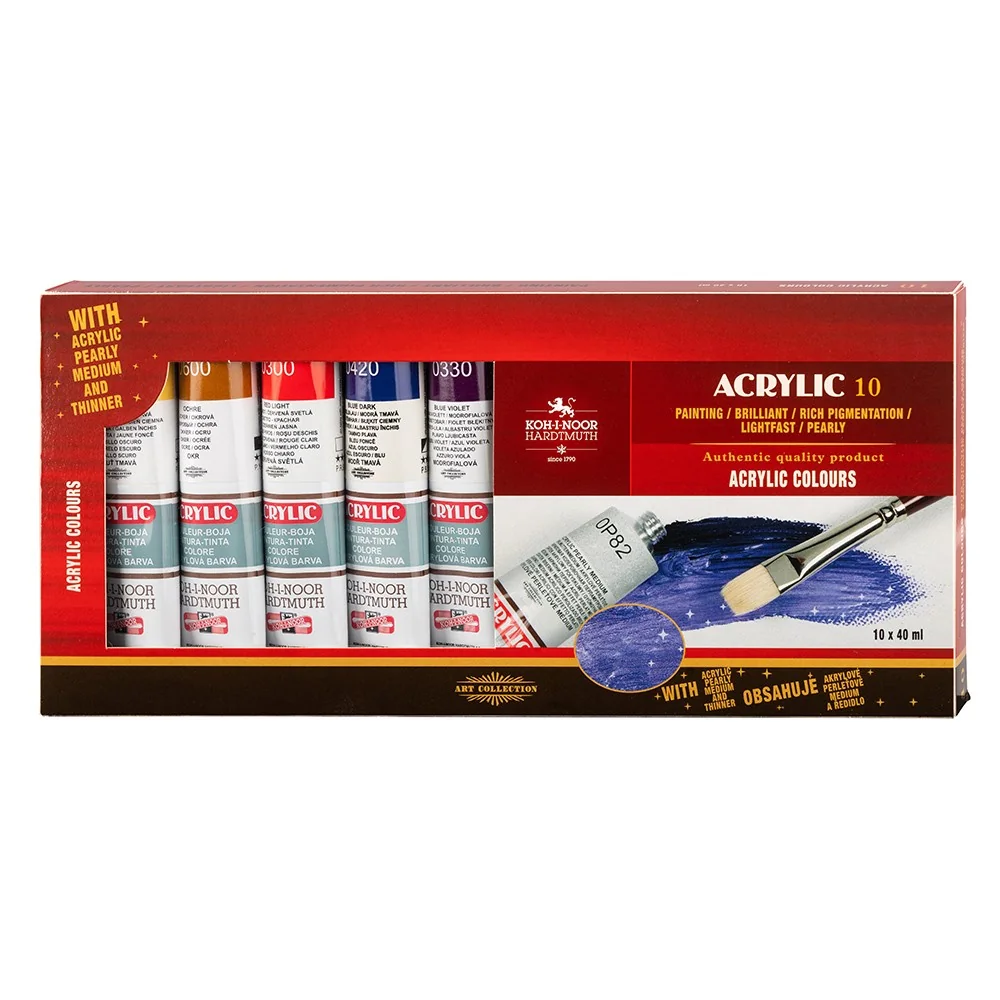 Súprava akrylových farieb 1627/10 10 × 40 ml