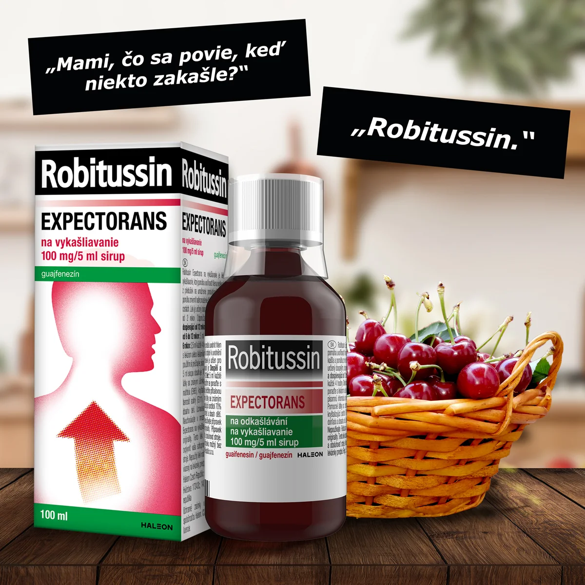 Robitussin Expectorans sirup 1x100 ml, sirup na vlhký kašeľ a uľahčenie vykašliavania