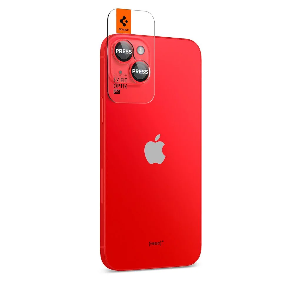 Spigen Ez Fit Optik 2x ochranné sklo na kameru na iPhone 14 / 14 Plus / 15 / 15 Plus, červené / 15 / 15 Plus, červené