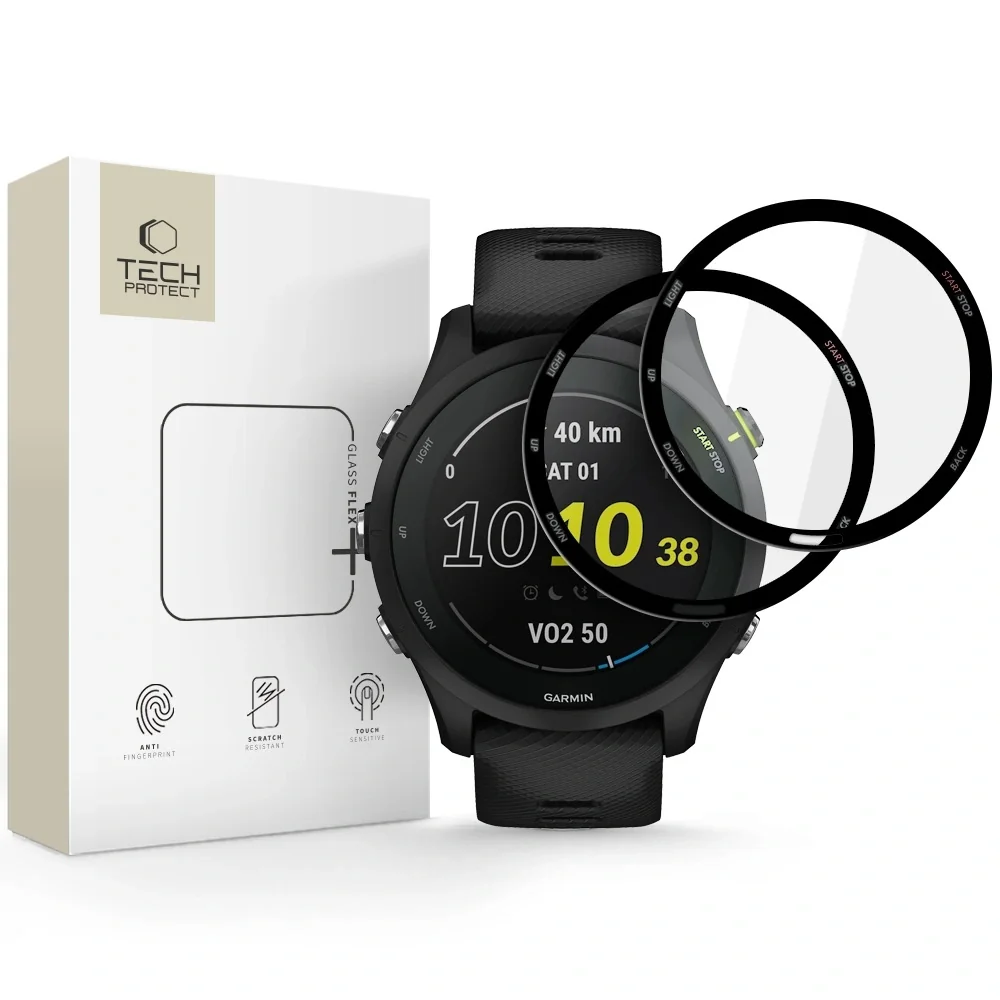 Tech-Protect Glass Flex 2x ochranné sklo na Garmin Forerunner 255 / 255 Music, čierne 5 Music, čierne