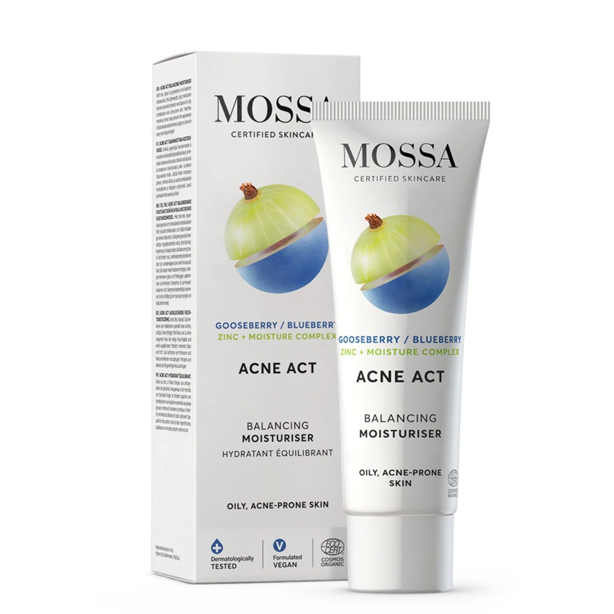 MOSSA Vyrovnávací hydratačný krém, ACNE ACT 50 ml