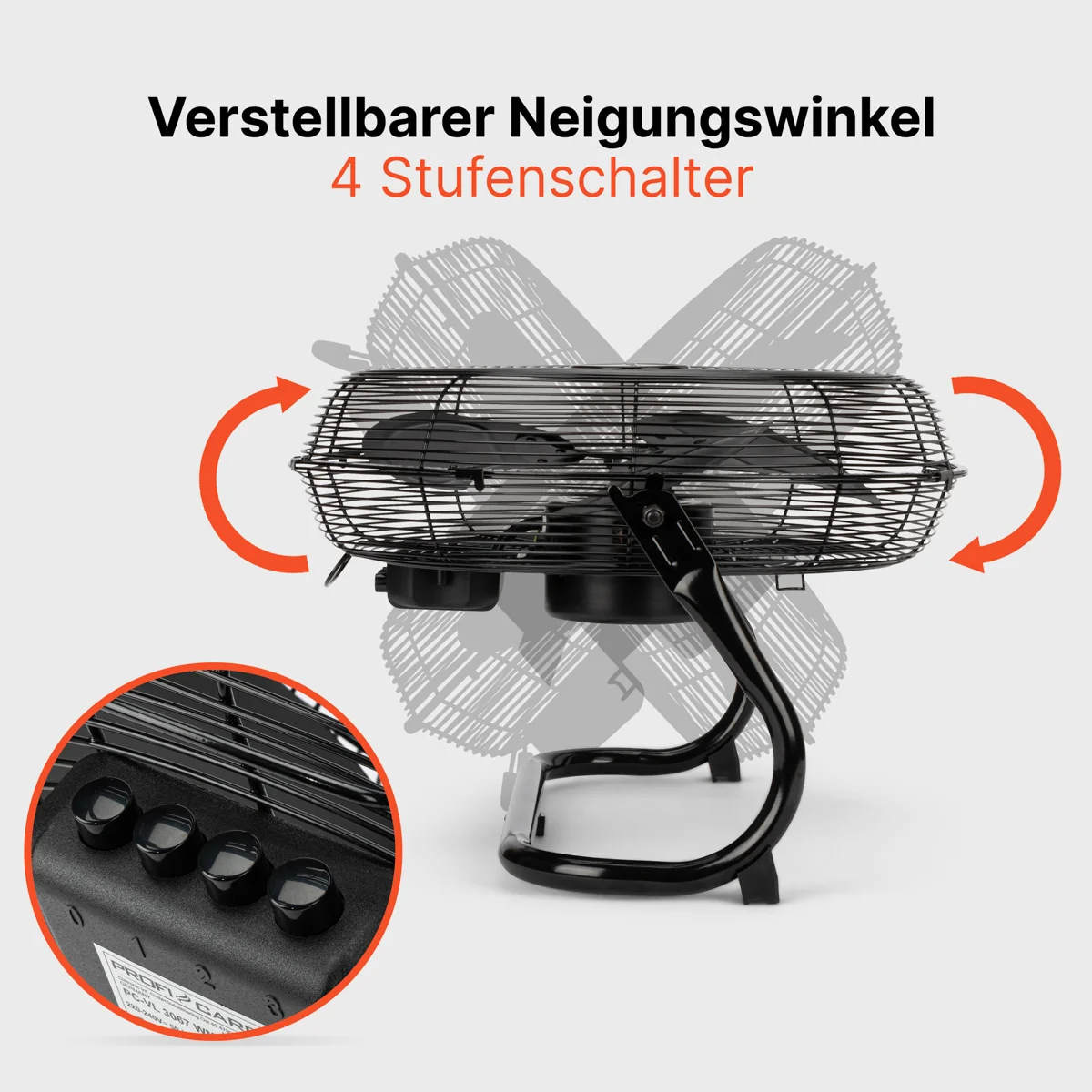 ProfiCare VL 3066 BK podlahový ventilátor 45 cm kovový čierny