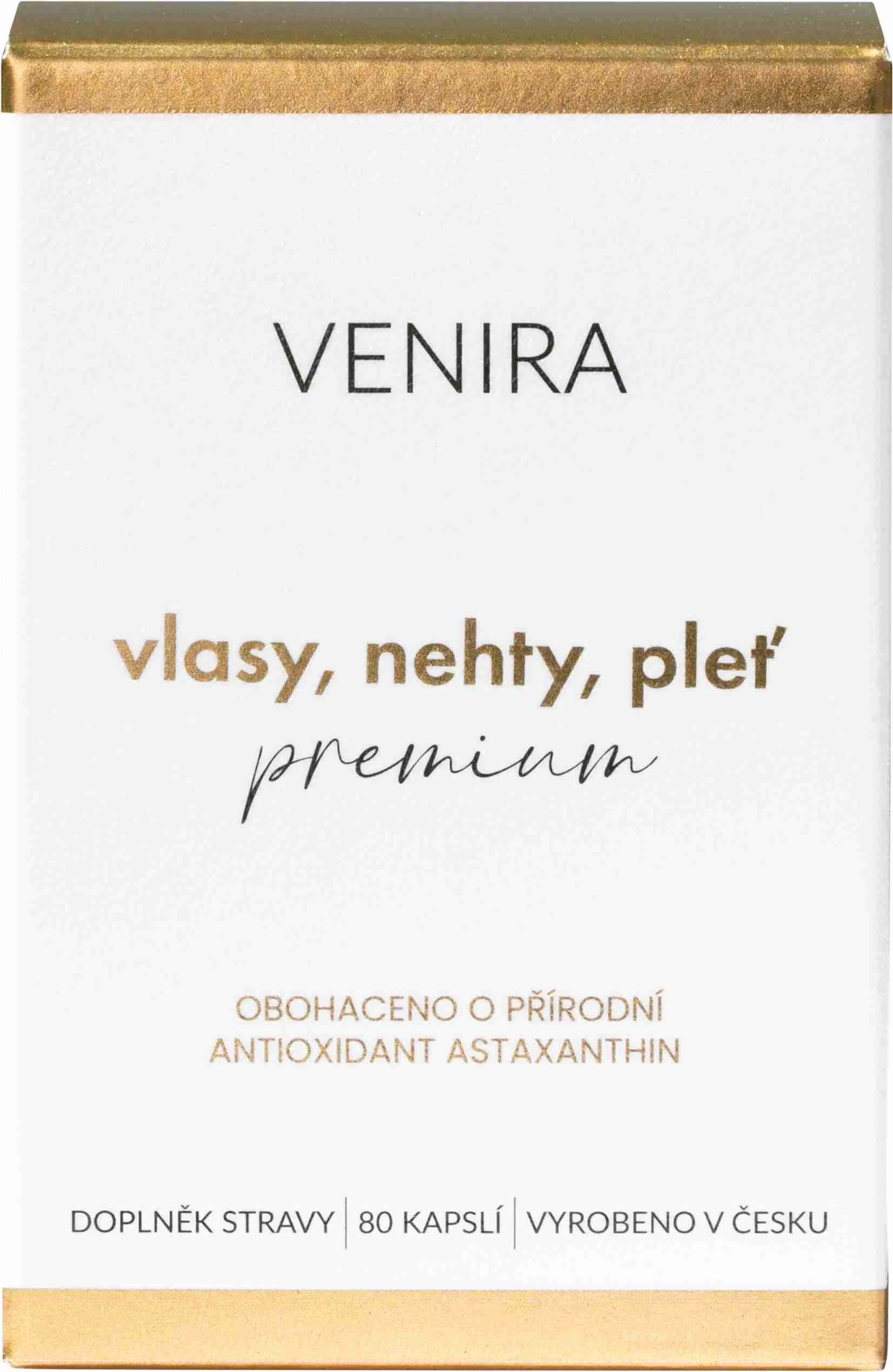 VENIRA PREMIUM kapsule pre vlasy, nechty a pleť, 40 dňová kúra 1×80 cps, doplnok výživy