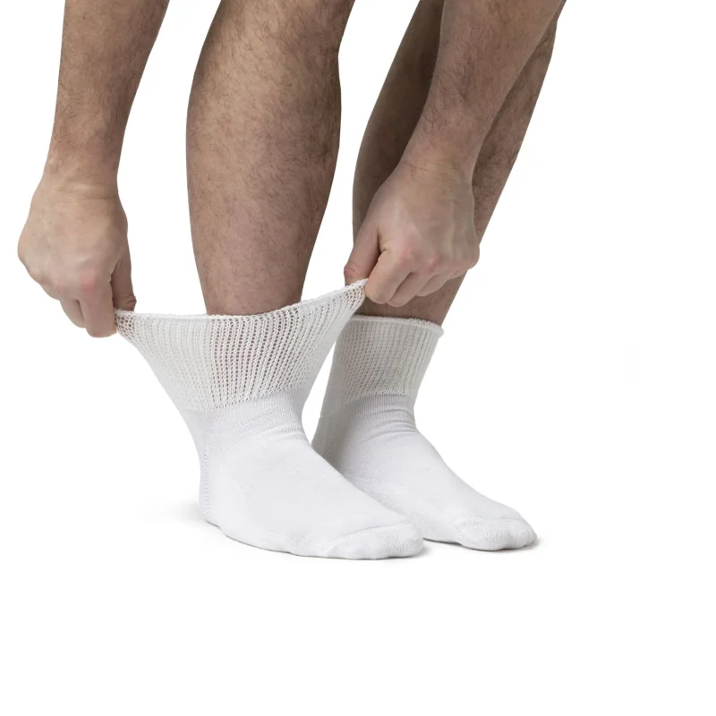 IOMI 3 páry ANKLE Diabetik ponožky so zvýšeným zdravotným lemom Biele Veľkosť ponožky 43-45