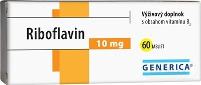 GENERICA Riboflavin 10 mg 1×60 tbl, výživový doplnok