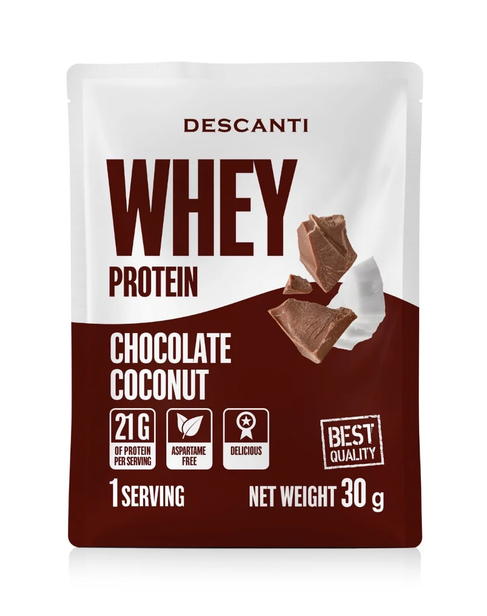 Descanti Whey Protein Chocolate Coconut 30g 1×30 g, proteínový prášok