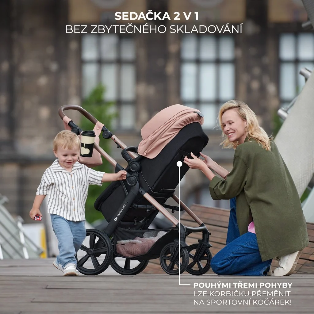 Kočík kombinovaný Moov 2 Air 3v1 Pure Black