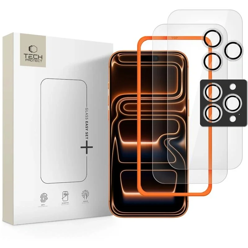 Tech-Protect Easy Set 3x ochranné sklo na iPhone 16 Pro Max / 17 Pro Max ax