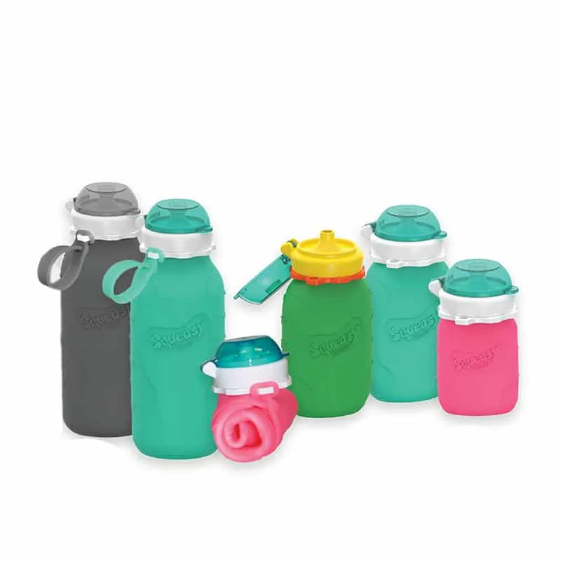 Squeasy Gear silikónová kapsička 180 ml - ružová