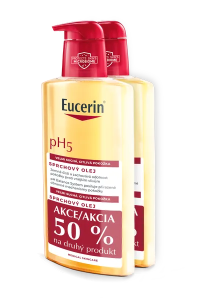 EUCERIN pH5 Sprchový olej 400 ml PROMOBALENIE 1+1 2×400 ml, sprchový olej