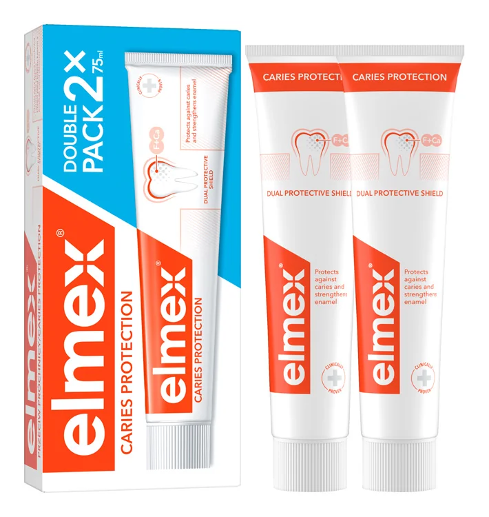 ELMEX Caries protection DUO 1×150 ml, posilňuje zubnú sklovinu a odolnosť  (2×75 ml)