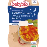 BABYBIO Mrkva s paradajkovým pyré, sladkou kukuricou a polentou