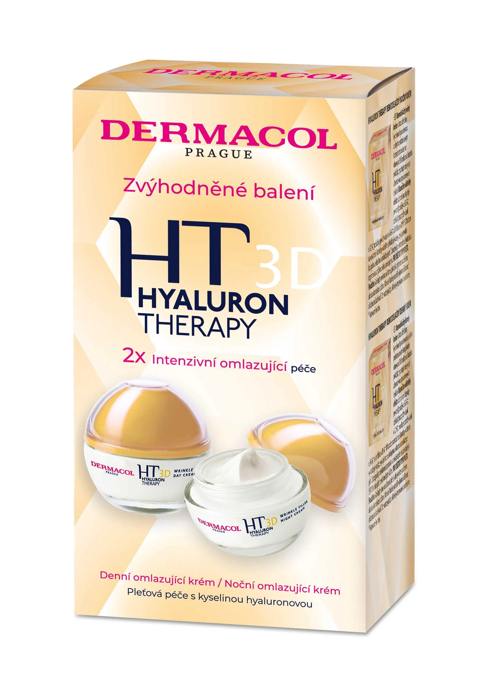 Dermacol Duopack HT3D denný + nočný krém 1×100 ml, 50 ml + 50 ml