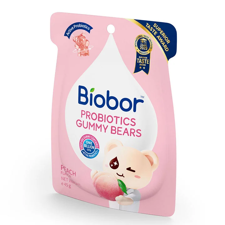 Biobor PROBIOTICS GUMMY BEARS broskyňová príchuť 45 g