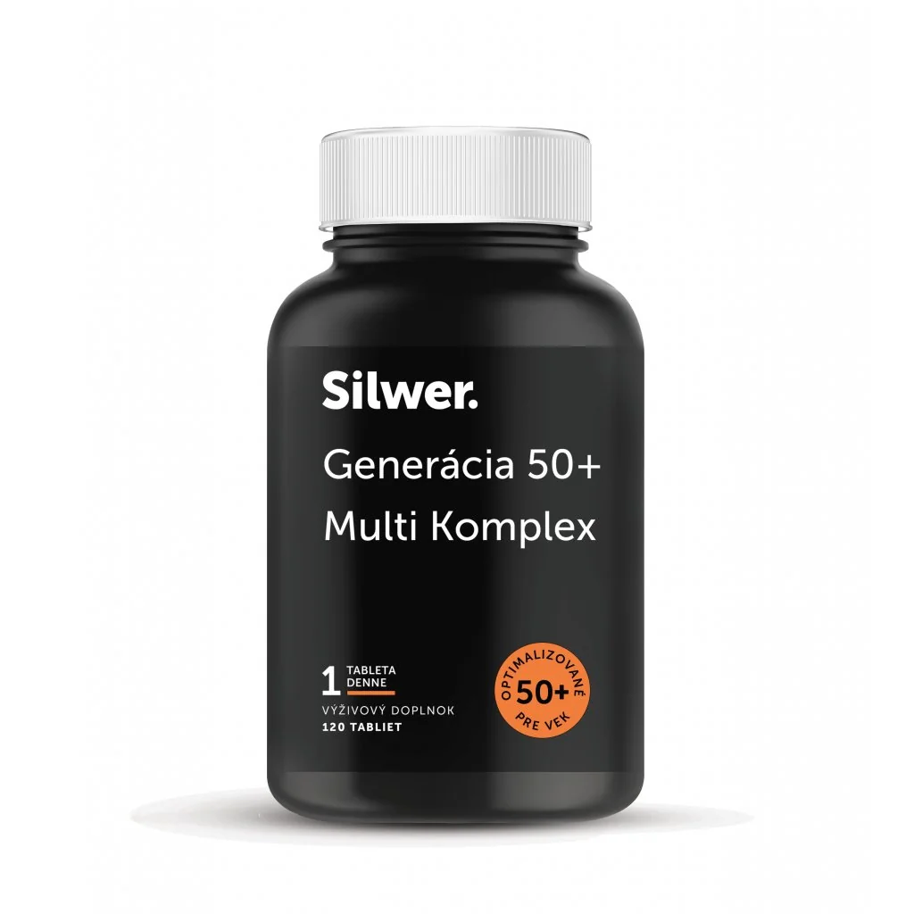 Silwer Generácia 50+ Multi Komplex 120 tabliet. 23 vitamínov a minerálov pre zdravú dlhovekosť.