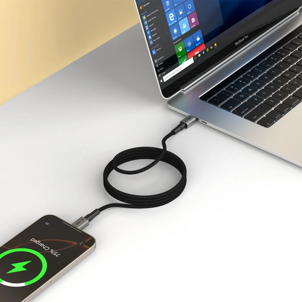 Tech-Protect Ultraboost MagTwist kábel USB-C 100W 5A PD 2m, šedý