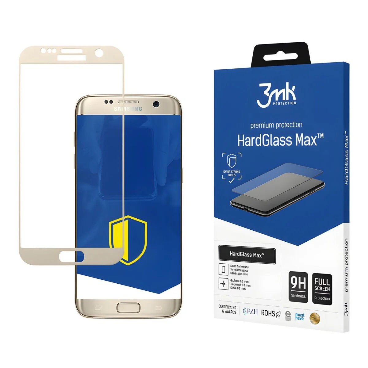 Ochranné sklo pre Samsung Galaxy S7 Edge Biela, 0,3 mm, 9H tvrdo