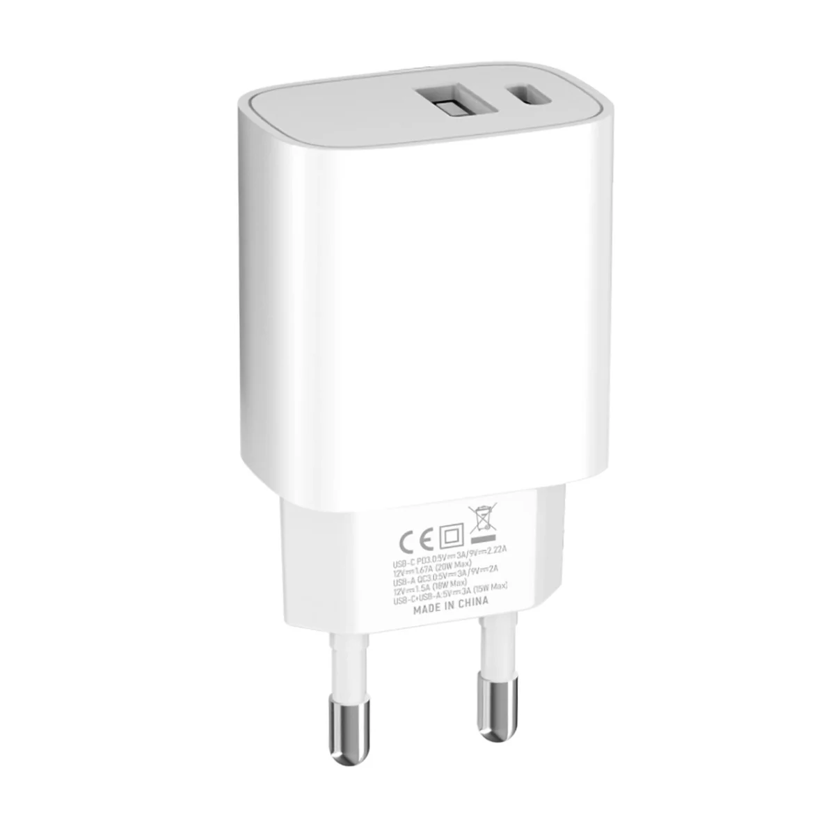 MG WGWCW sieťová nabíjačka USB / USB-C 20W, čierna 