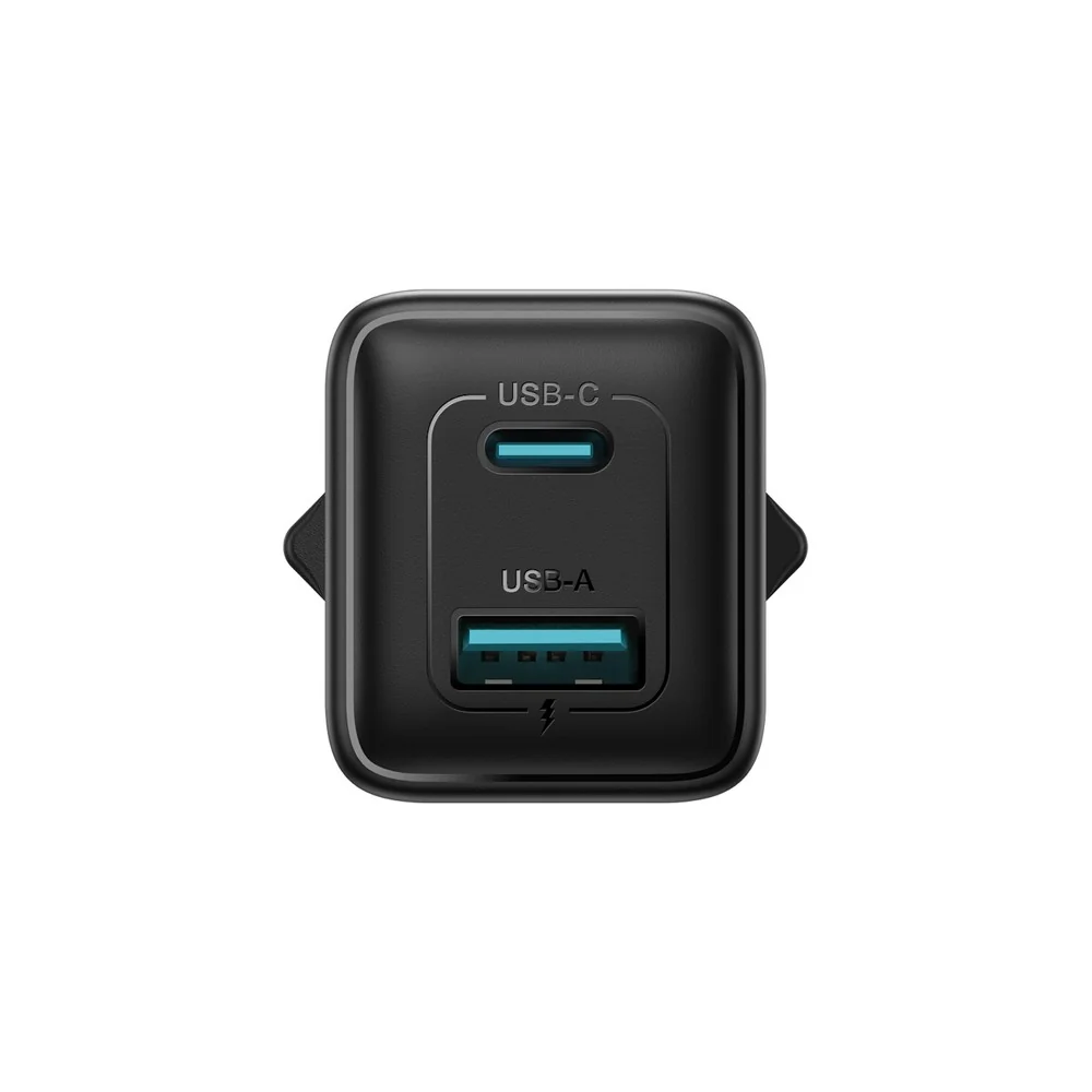 Nabíjačka GaN 45W USB-C a USB-A, kompaktná cestovná, čierna