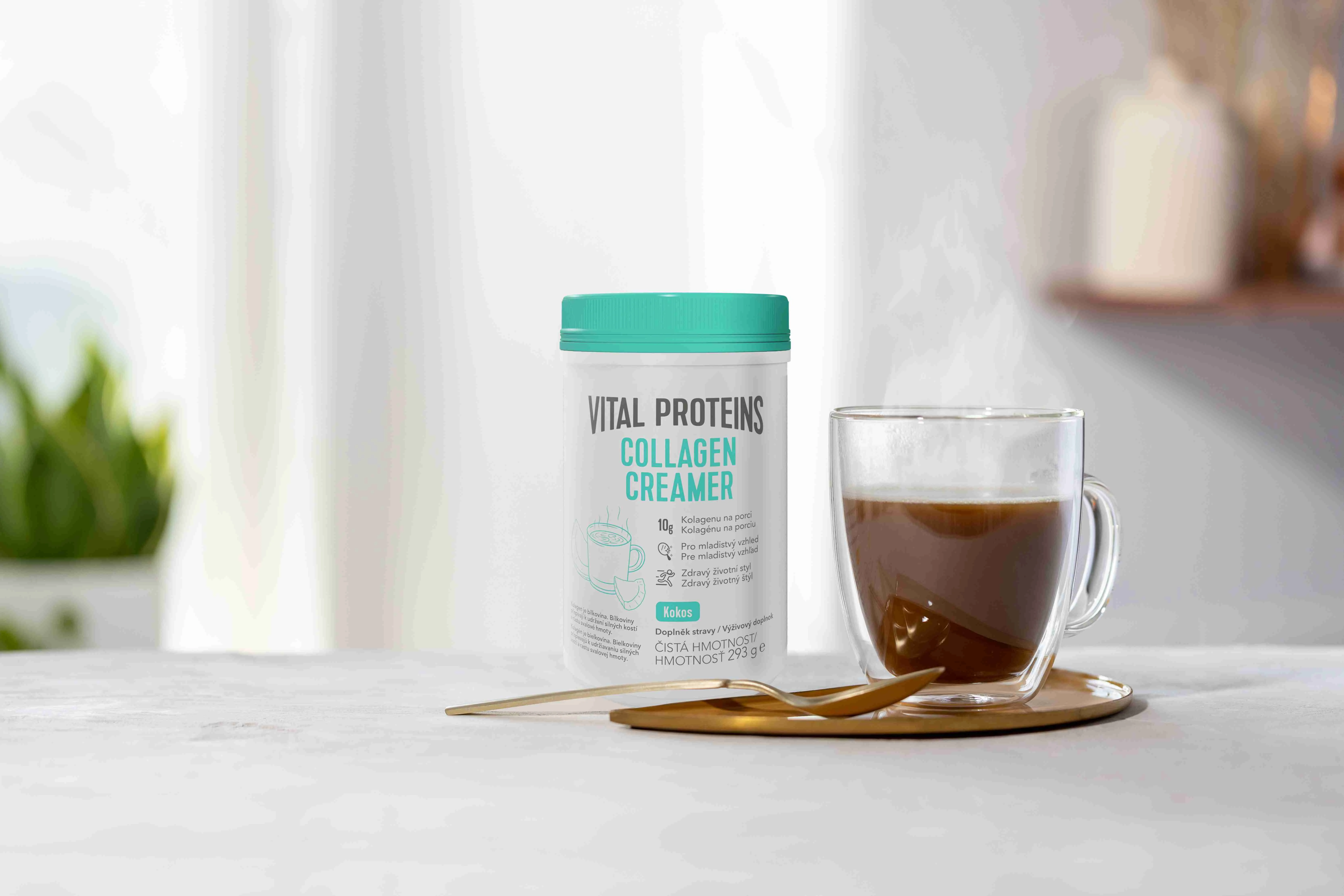 Vital Proteins Collagen Creamer Kokos kolagén v prášku 293g 1×293 g, dochucovadlo do kávy