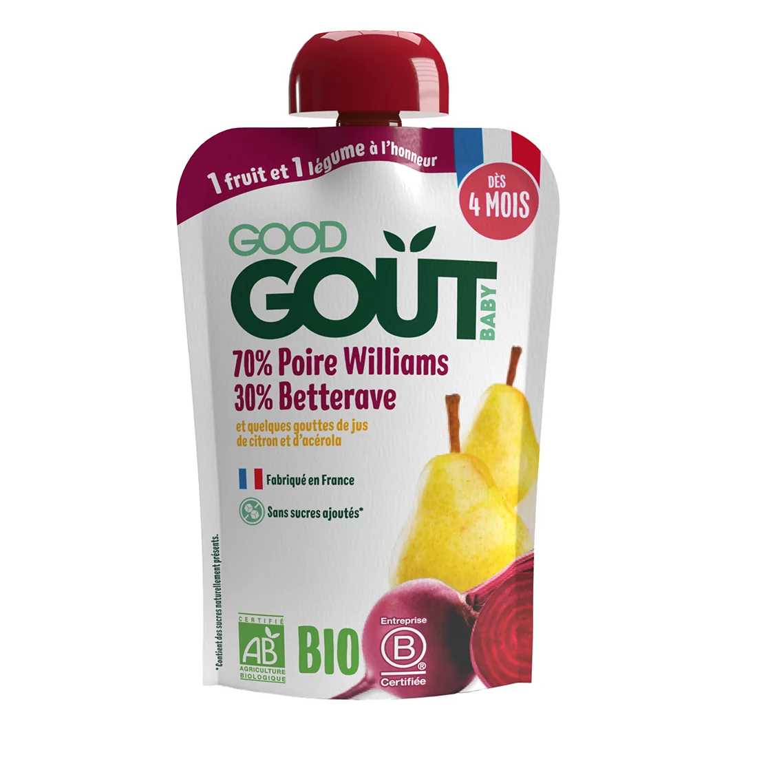 Good Gout BIO Hruška Williams s červenou repou 120 g