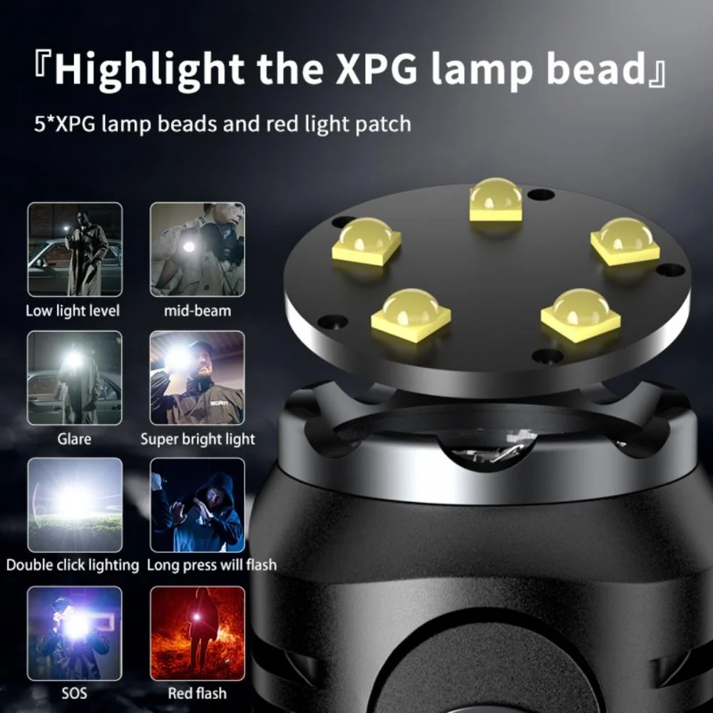 Mini LED baterka s magnetom Čierna