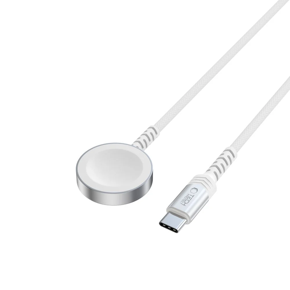 Tech-Protect MC01 magnetická nabíjačka na Apple Watch USB-C 1.2m, biela a