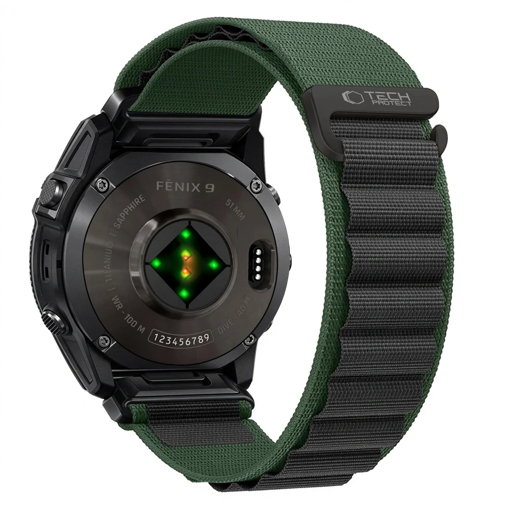 Tech-Protect Nylon Pro remienok Garmin QuickFit 26mm, green / black