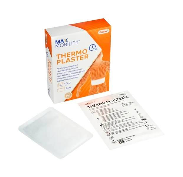 Dr. Max Thermoplaster 13x9,5cm 4 ks 1×4 ks, pás s hrejivými vložkami na kríže