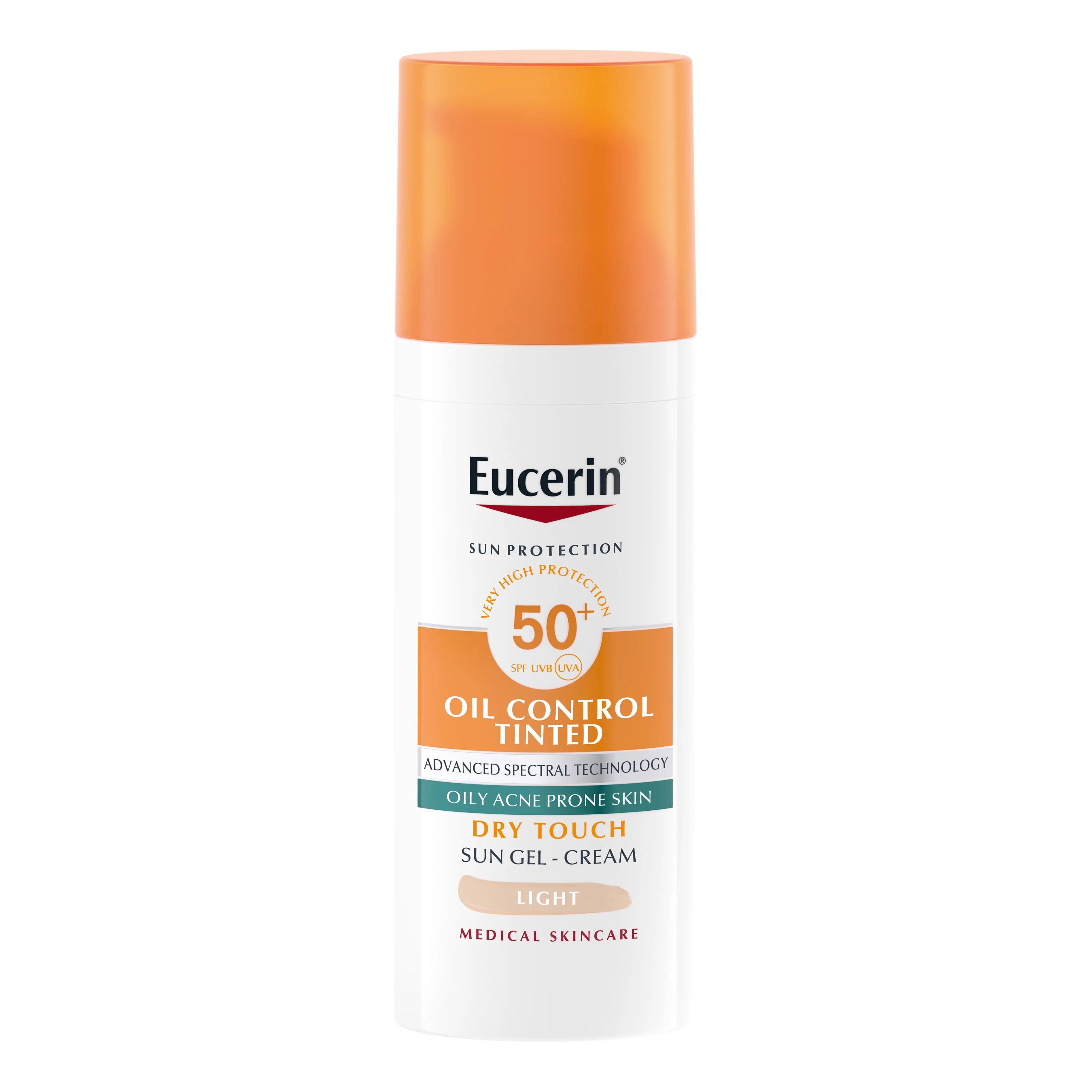 Eucerin SUN Ochranný krémový gél na opaľovanie na tvár Dry Touch OIL CONTROL (svetlý) SPF 50+, 50 ml 50 ml
