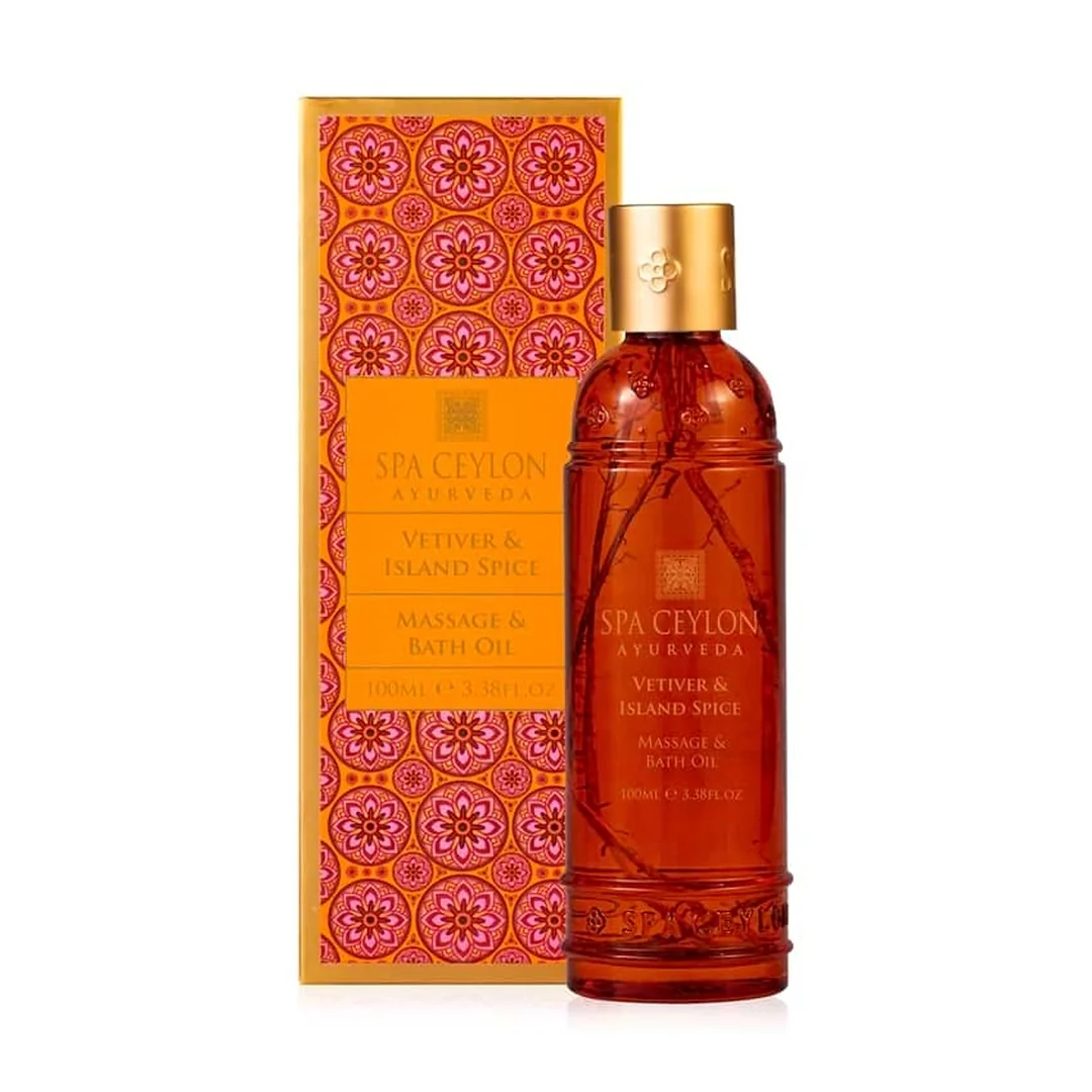 Masážny a kúpeľový olej Vetiver & Island Spice 100 ml, vetiver