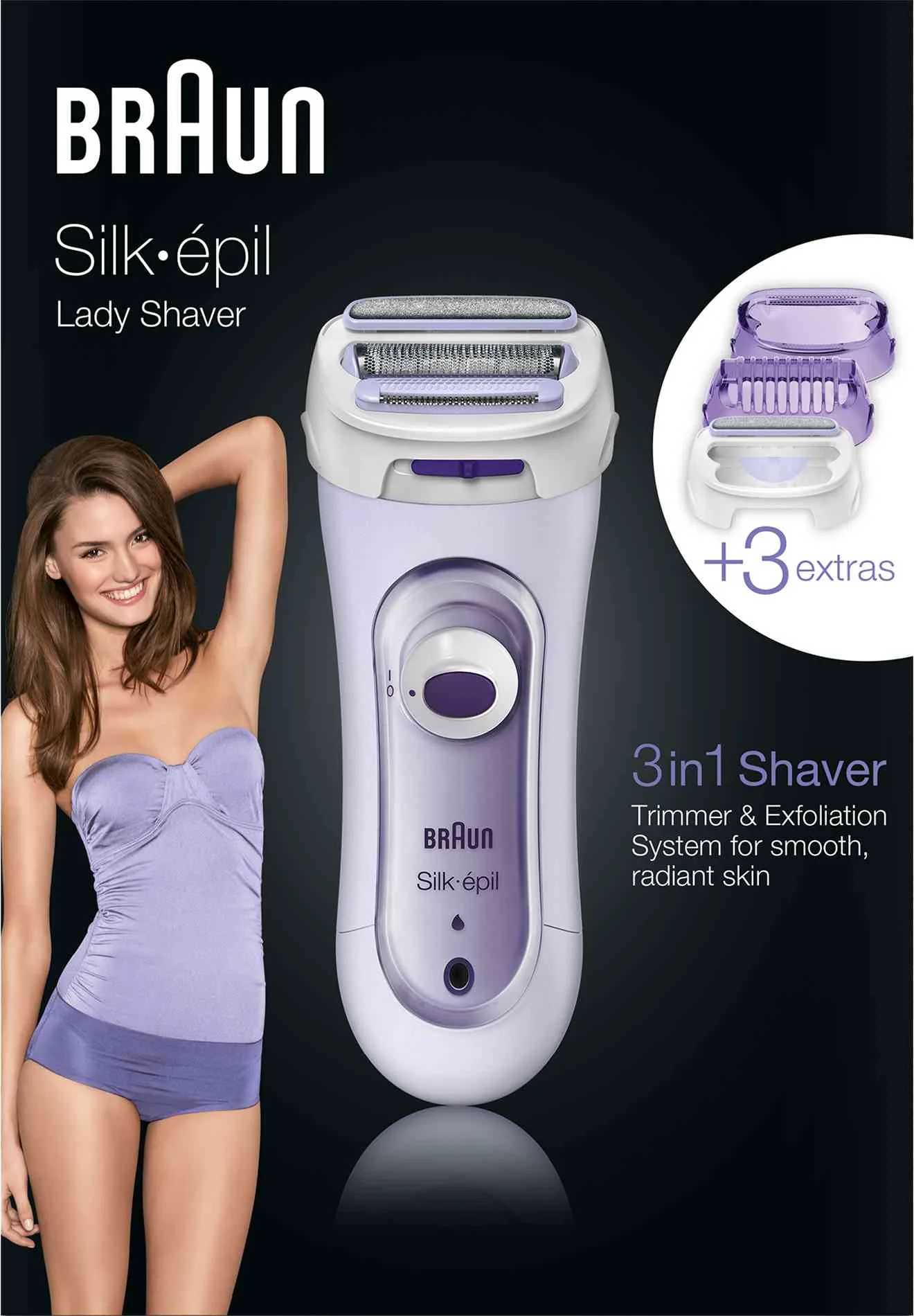BRAUN Lady Style 5560 Violet 1×1 ks, Epilátor