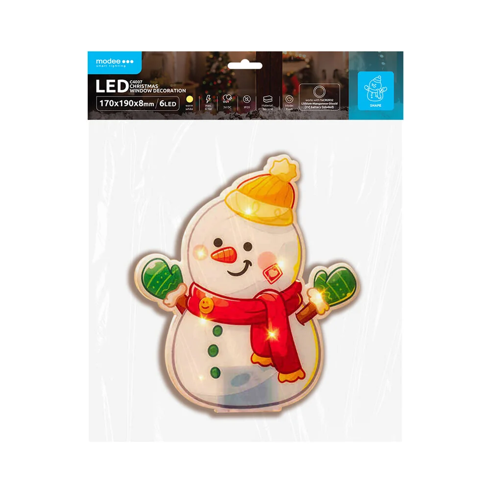 Modee Lighting LED dekorácia do okna C4007 snehuliak