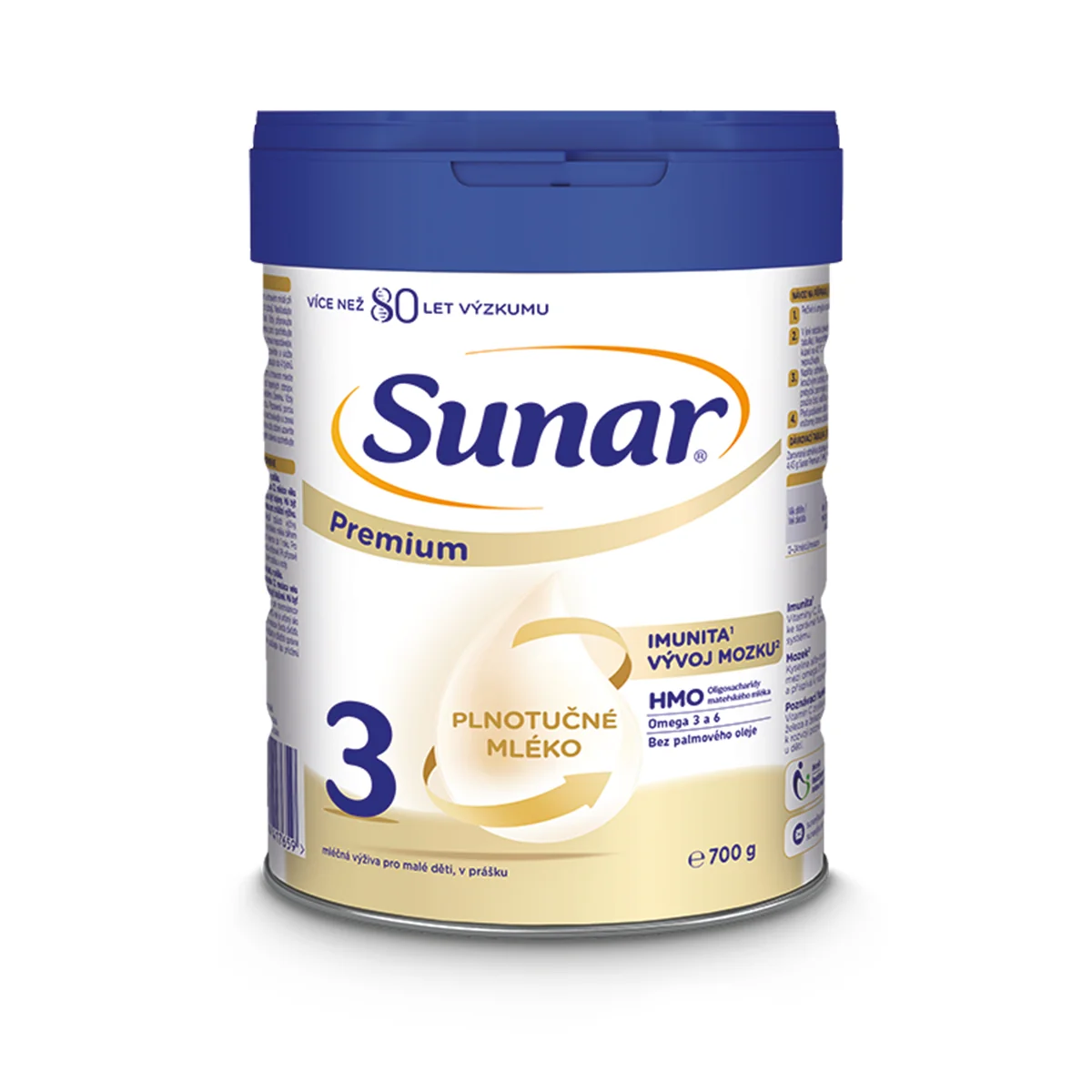 Sunar Premium 3 batoľacie mlieko 1×700 g, dojčenské mlieko, od 12. mesiaca
