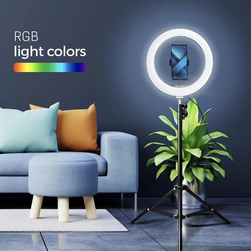 MG Selfie Ring Fill kruhové RGB LED svetlo 12'' + statív, čierne