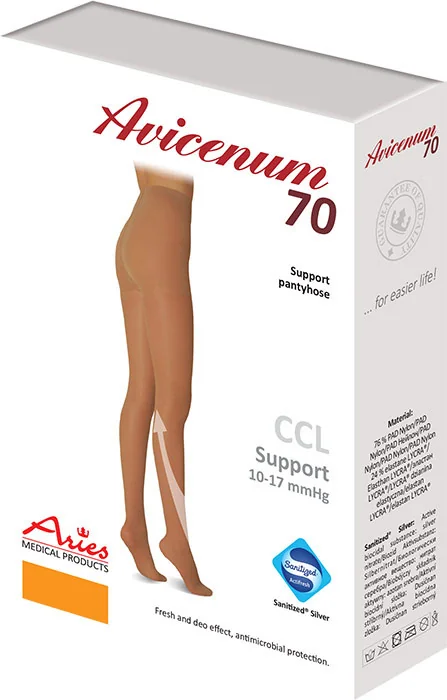 Kompresné pančuchové nohavice Avicenum 70, S, čierne