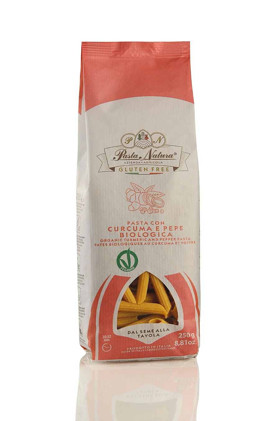PASTA NATURA Cestoviny KURKUMA & KORENIE BIO Penne 250 g