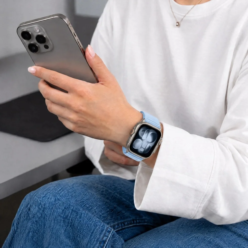 Tech-Protect Nylon Loop remienok na Apple Watch 44/45/46/49mm, baby blue