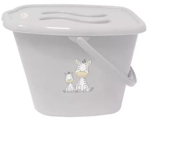 MALTEX Vedro plastové s vrchnákom Zebra - grey 1×1kus vedro, sivé