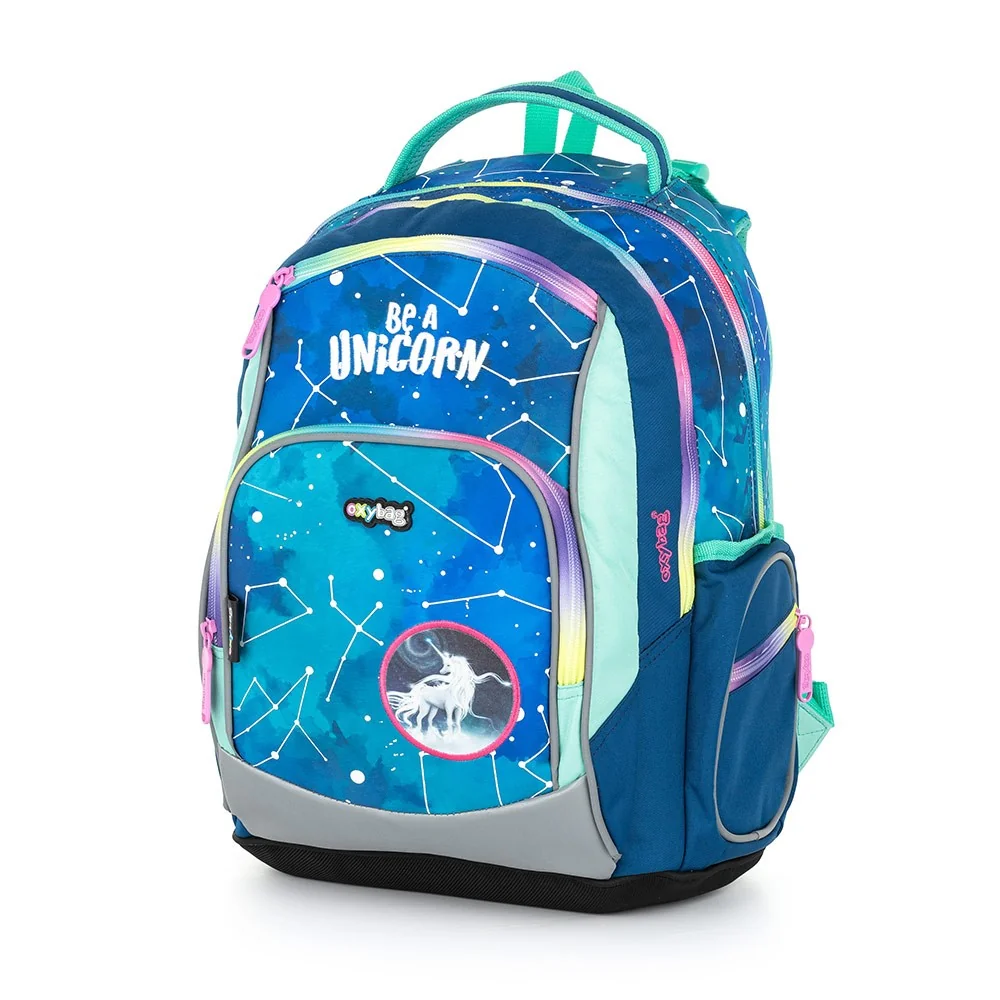 Školský batoh OXY GO so vzorom jednorožca Ergonomický, ľahký