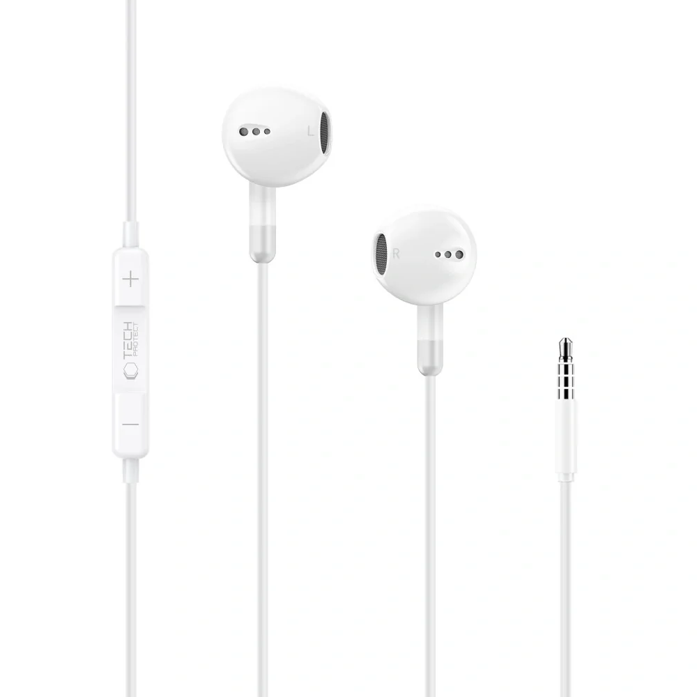 Tech-Protect Core G4 slúchadlá do uší 3.5mm mini jack, biele
