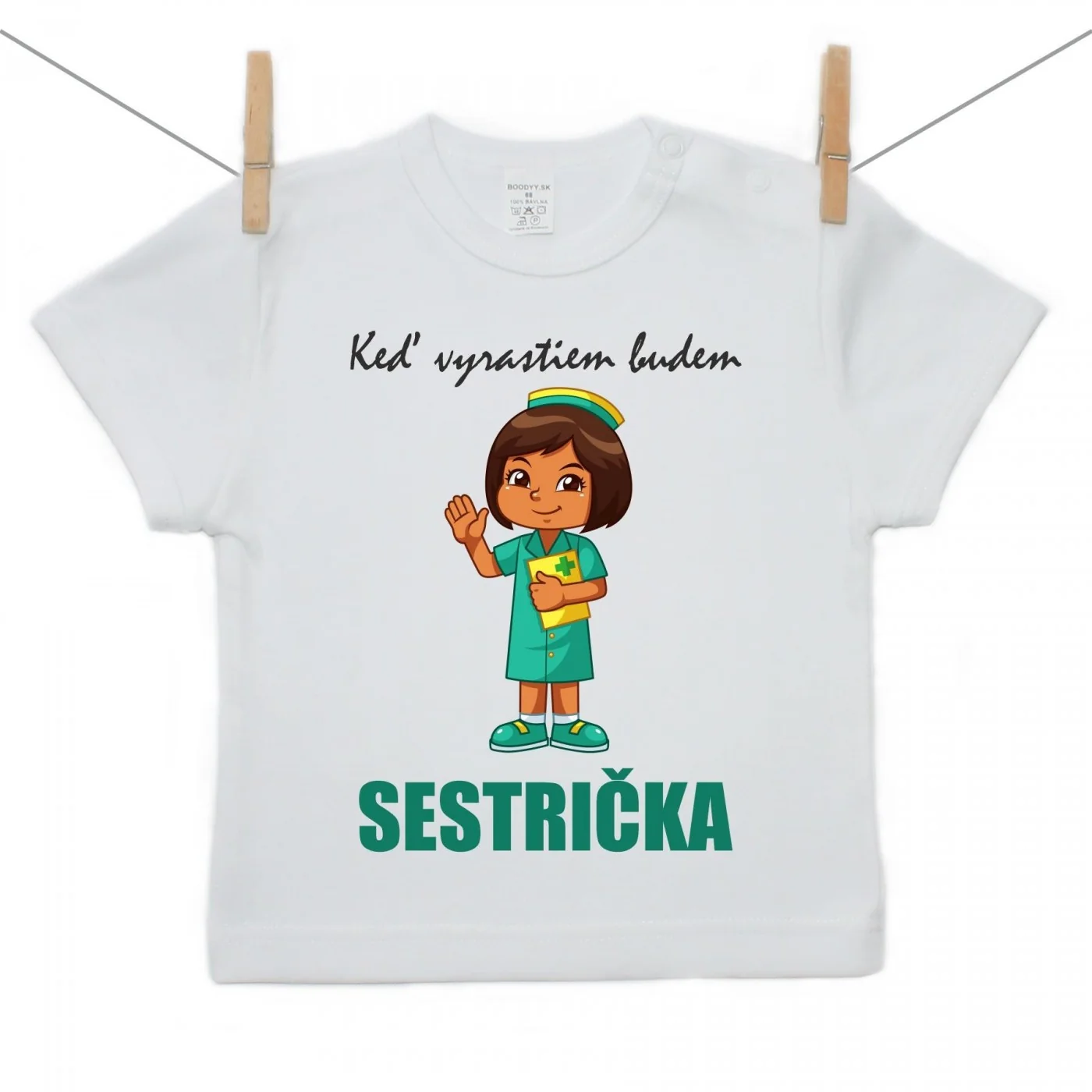 Boodyy Tričko s krátkym rukávom Keď vyrastiem budem sestrička Veľkosť: 140