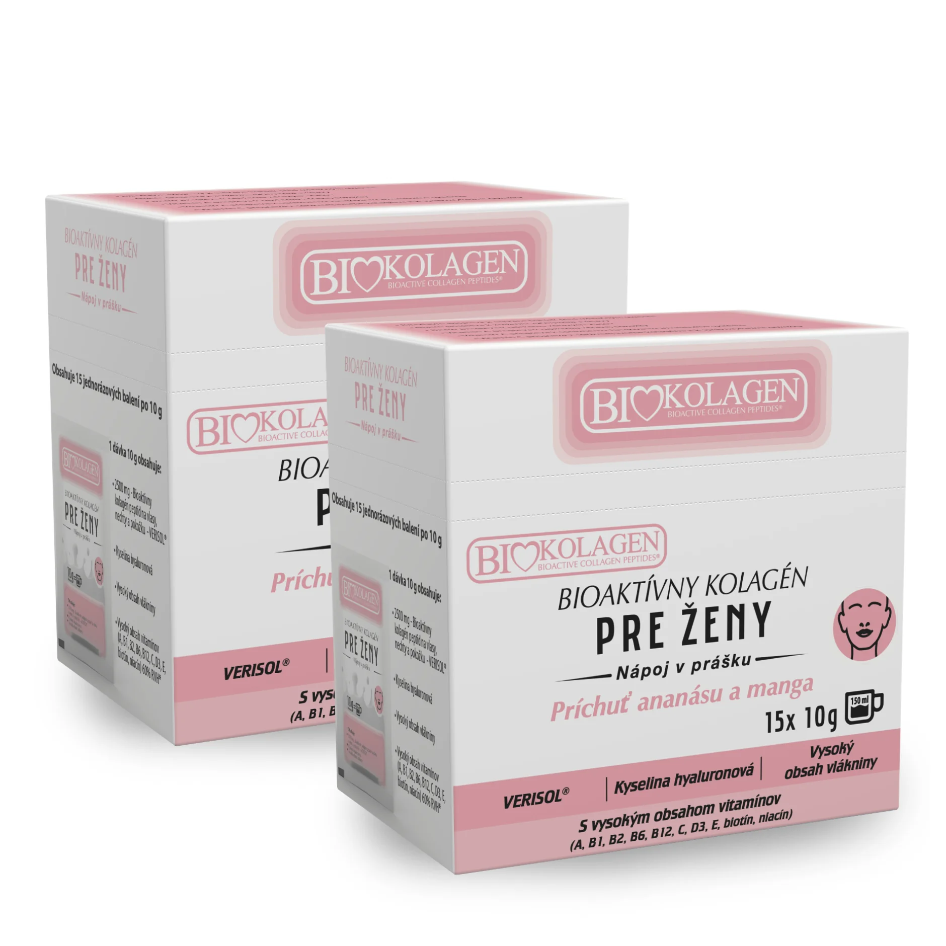 ASP Pre ženy Bioaktívny kolagén príchuť ananás a mango 2 x 150 g (15 x 10 g)