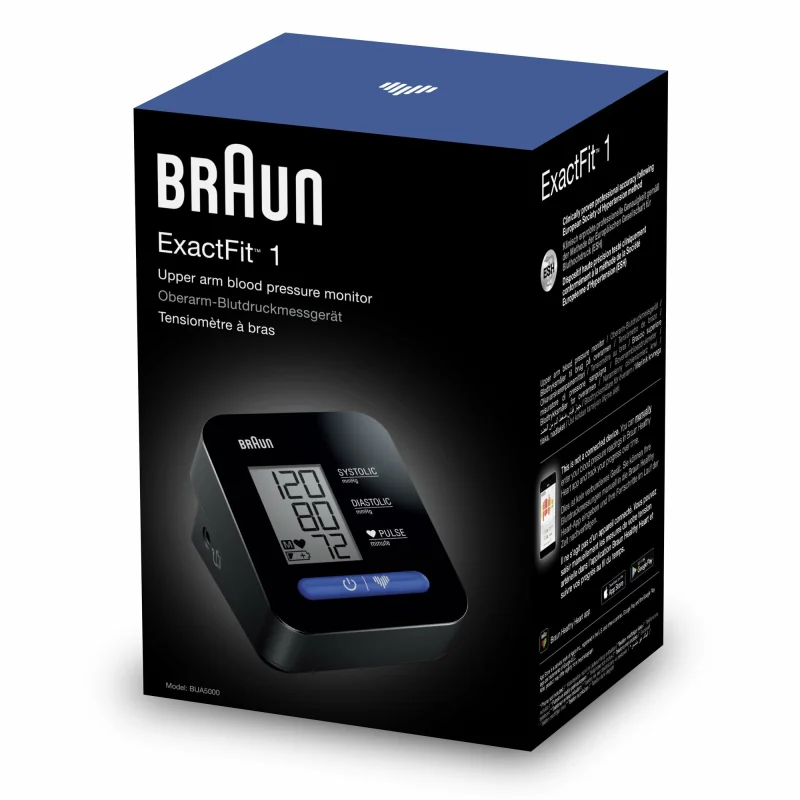 Braun ExactFit 1 BUA 5000 EUV1AM ramenný tlakomer, čierny